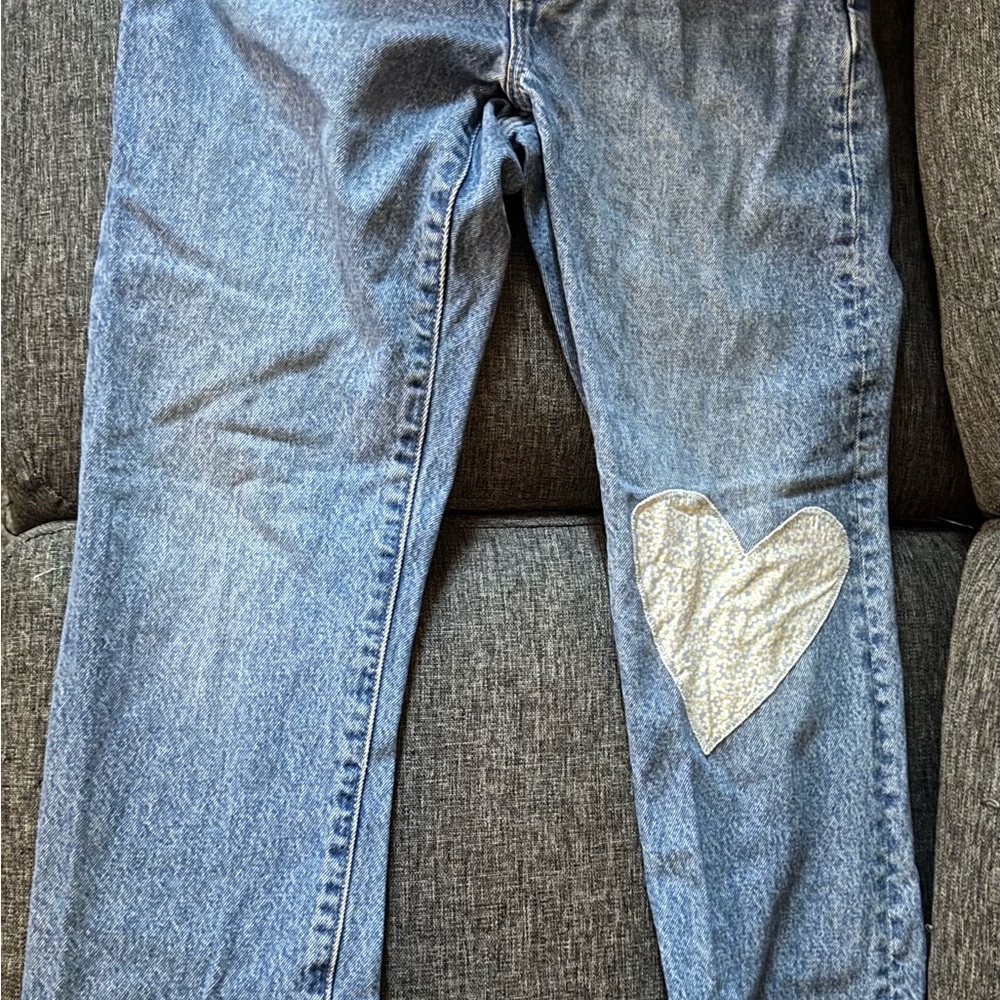 Levi's Blue Straight Leg Jeans with Heart Patch